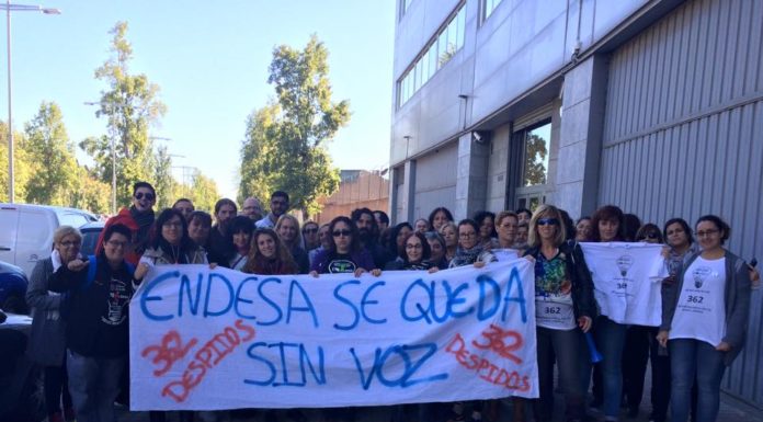 Treballadors de l’empresa Eulen en protesta per un ERE