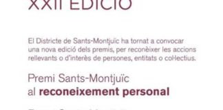 El Districte convoca la 22a edició dels Premis Sants-Montjuïc