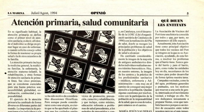“Atenció primària, salut comunitària” (juliol/agost, 1994)