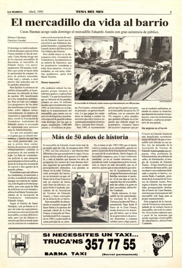 “El mercadillo da vida al barrio” (abril, 1995)