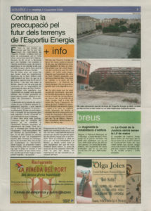 “Continua la preocupació pel futur dels terrenys de l’Esportiu Energia” (desembre, 2006)