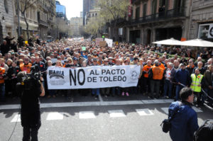 Manifestació dels pensionistes a Barcelona