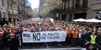 Manifestació dels pensionistes a Barcelona