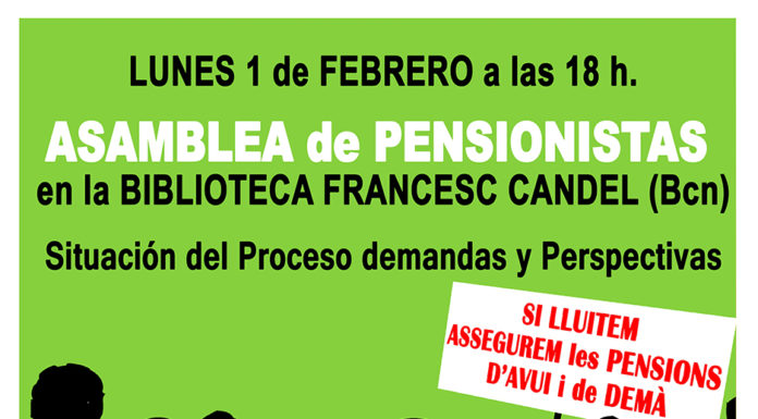 La Marea Pensionista organitza una assemblea per parlar sobre les exigències de la Troica
