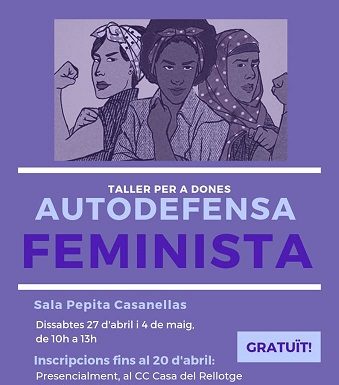 La Taula de Dones de la Marina i Feministes Zona Franca organitzen un taller d’autodefensa per a dones