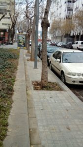 Comencen les obres per eixamplar la vorera del Carrer de la Química