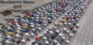 Els camioners del Port protesten pels carrers de Barcelona exigint millores en les seves condicions de treball